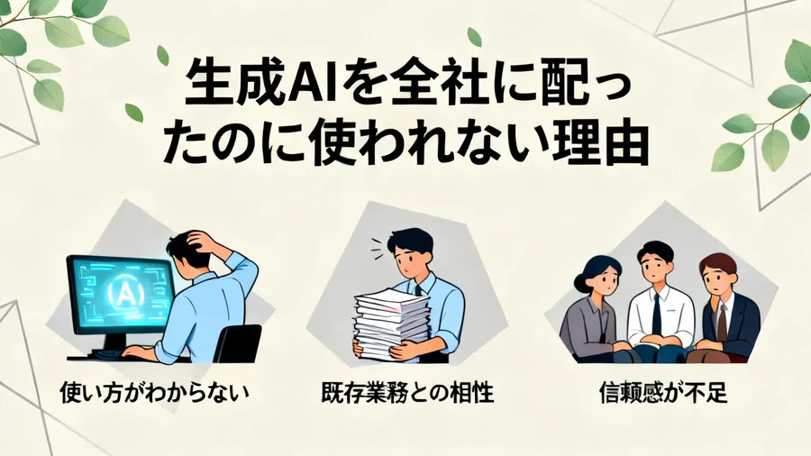 生成AIを全社に配ったのに使われない理由と、3か月で定着させる手順