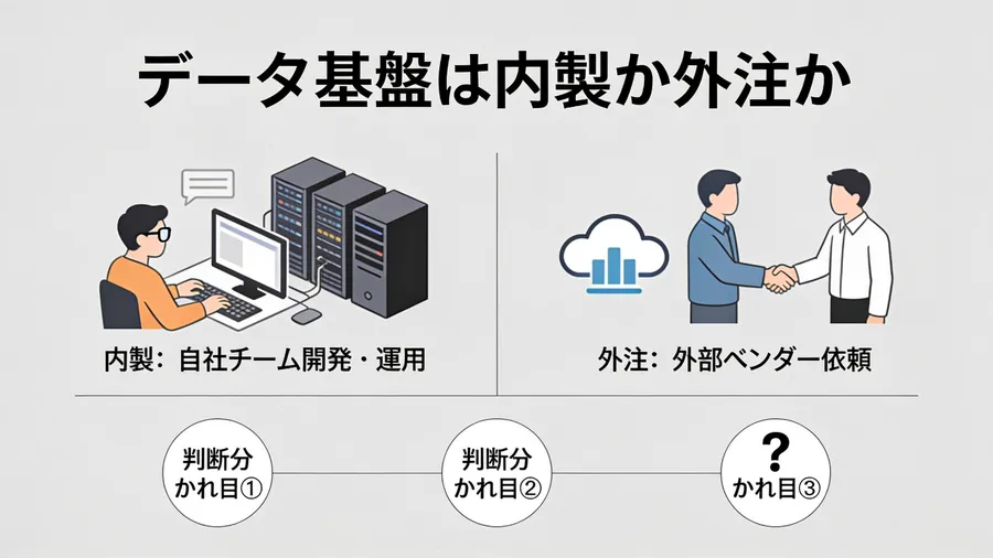 データ基盤は内製か外注か。判断の分かれ目は3つだけ